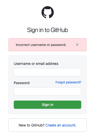GitHub sign in