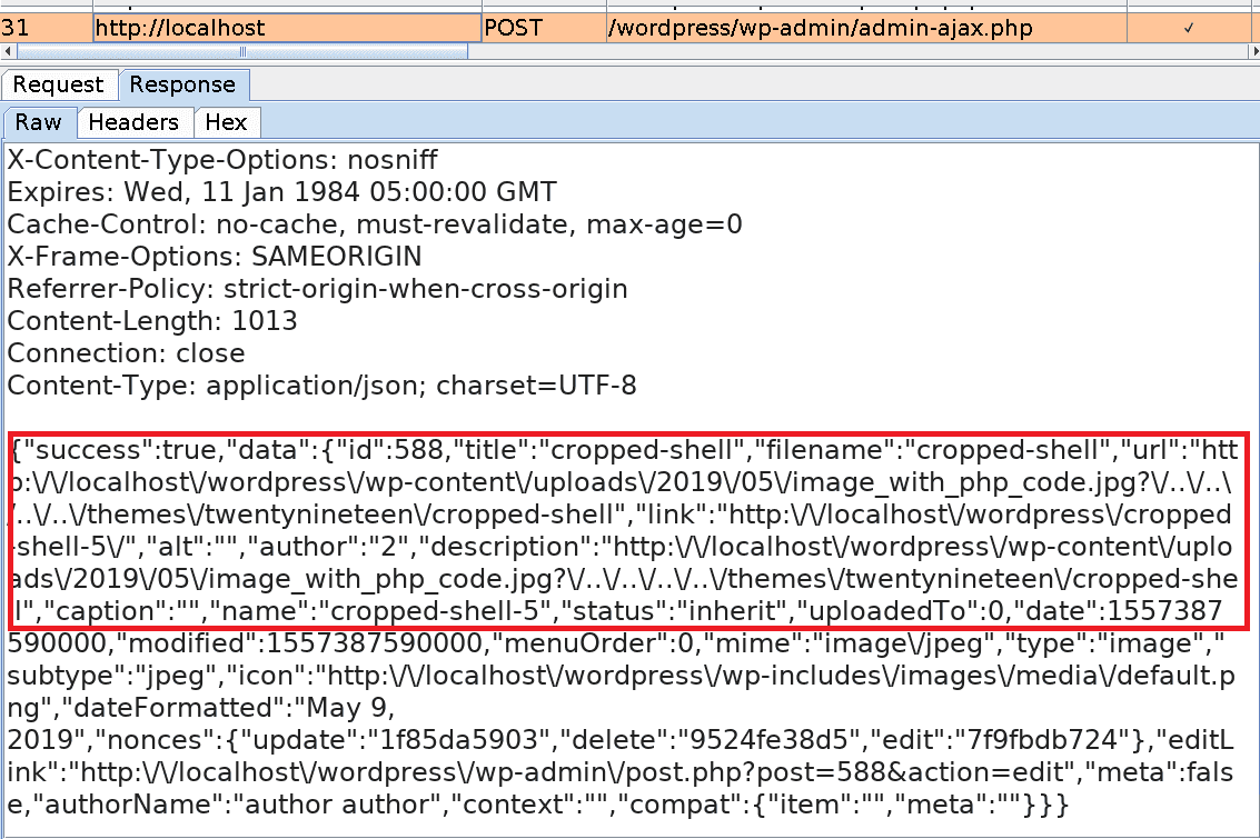 http response wordpress admin